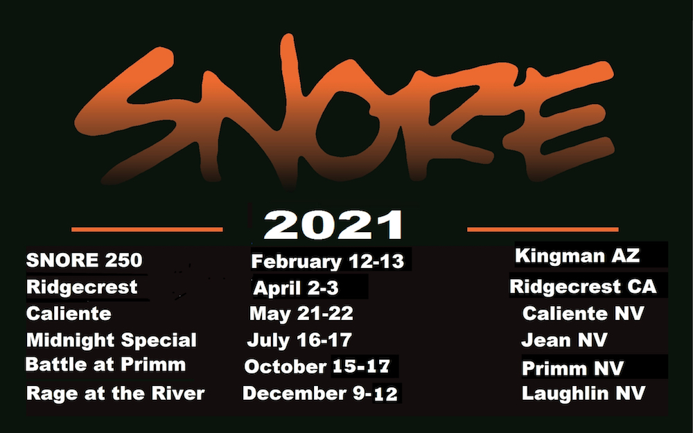 2021 Revised Race Schedule